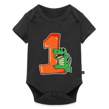 1 an - Inscription à l’école - Motif crocodile - Body à manches courtes Premium Bébé - noir - Devant