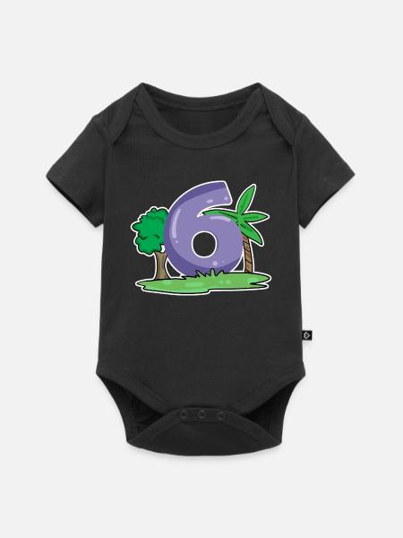 Nummer 6 Muster - Baby Premium Kurzarmbody - Schwarz