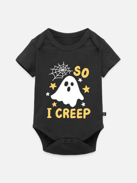 Geist Halloweenkostüm - Baby Premium Kurzarmbody - Schwarz