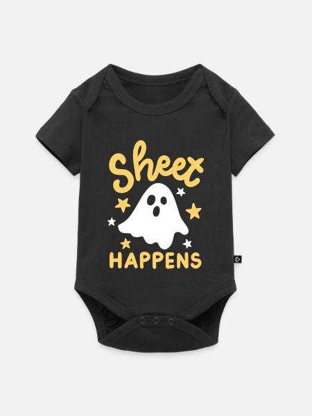 Geist Halloweenkostüm - Baby Premium Kurzarmbody - Schwarz