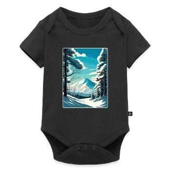 Niseko Ski Skifahren Reise Poster Souvenir Farbe WPA - Baby Premium Kurzarmbody - Schwarz - Vorne