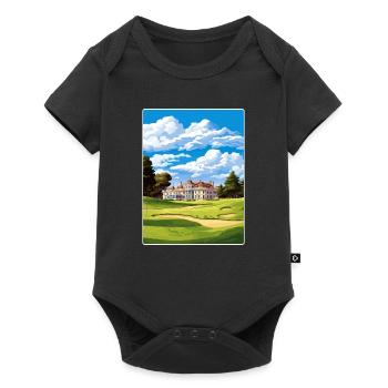 Die Reiseposterkarte des Olympi Golf Club Course - Baby Premium Kurzarmbody - Schwarz - Vorne