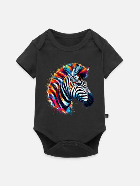 Zebra - Baby Premium Kurzarmbody - Schwarz