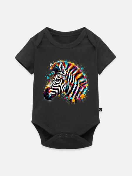 Zebra - Baby Premium Kurzarmbody - Schwarz