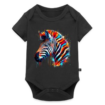 Zebra - Baby Premium Kurzarmbody - Schwarz - Vorne