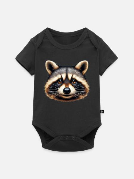 Waschbär - Baby Premium Kurzarmbody - Schwarz