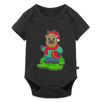 Forfait Noël renne - Body à manches courtes Premium Bébé - noir - Devant