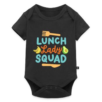 Mittagessen Schule Cafeteria Crew - Baby Premium Kurzarmbody - Schwarz - Vorne
