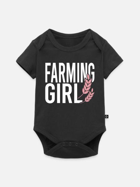Farming Girl - Baby Premium Kurzarmbody - Schwarz