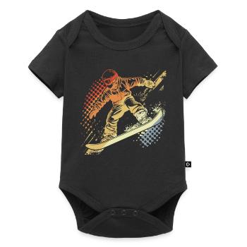 Snowboarder Graphic Retro - Baby Premium short-sleeve bodysuit - black - Front