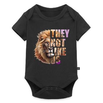 They not like us Design mit Löwen - Baby Premium short-sleeve bodysuit - black - Front