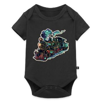 Locomotive Cartoon Look - Body à manches courtes Premium Bébé - noir - Devant