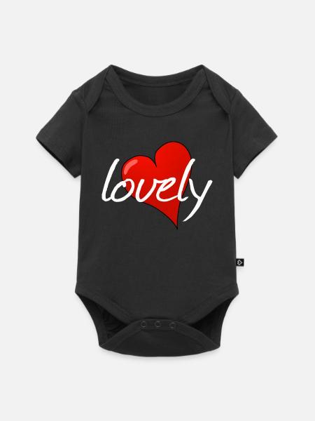LOVELY - Baby Premium Kurzarmbody - Schwarz
