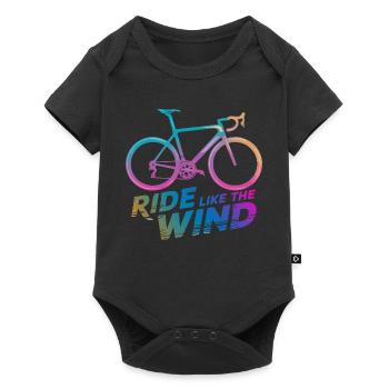 Graphique de balade à vélo dégradée - Body à manches courtes Premium Bébé - noir - Devant