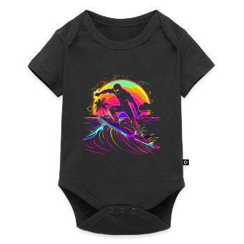 Surfer Vaporwave - Baby Premium Kurzarmbody - Schwarz - Vorne