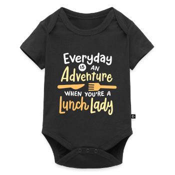 Schule Mittagessen Cafeteria Damen - Baby Premium Kurzarmbody - Schwarz - Vorne