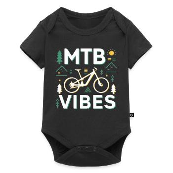 Mountain Bike Vibes Illustration - Baby Premium short-sleeve bodysuit - black - Front