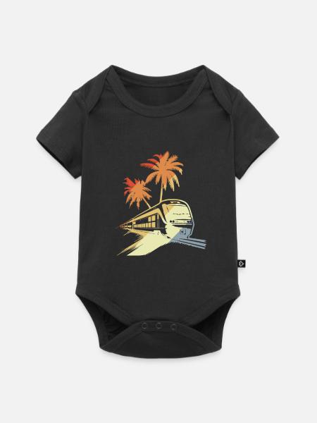 Eisenbahn Porträt - Baby Premium Kurzarmbody - Schwarz