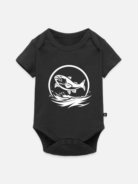 Angler Grafik - Baby Premium Kurzarmbody - Schwarz