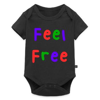 FREE. FREE. HAPPY. FREE. FREEDOM. WELFARE. ZEN. - Baby Premium short-sleeve bodysuit - black - Front