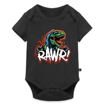 T Rex Roar - Baby Premium short-sleeve bodysuit - black - Front