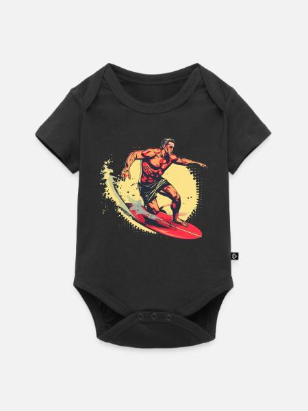 Surfer Grafik - Baby Premium Kurzarmbody - Schwarz