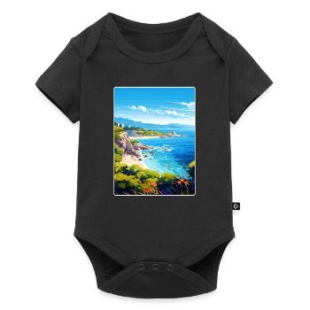 Corse France Voyage Poster Souvenir Peinture WPA - Body à manches courtes Premium Bébé - noir - Devant