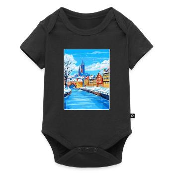 Strasbourg France Travel Poster Souvenir Paint WPA - Baby Premium short-sleeve bodysuit - black - Front