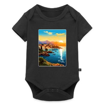 Antalya Turkey Travel Poster Souvenir Painting WPA - Baby Premium short-sleeve bodysuit - black - Front