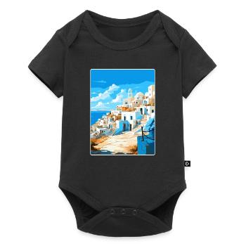 Karpathos Greece Travel Poster Souvenir Paint WPA - Baby Premium short-sleeve bodysuit - black - Front