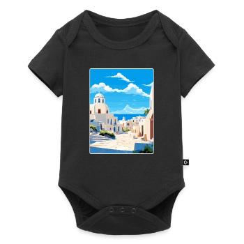 Kos Grèce Affiche de voyage Souvenir Carte Postale Peinture - Body à manches courtes Premium Bébé - noir - Devant