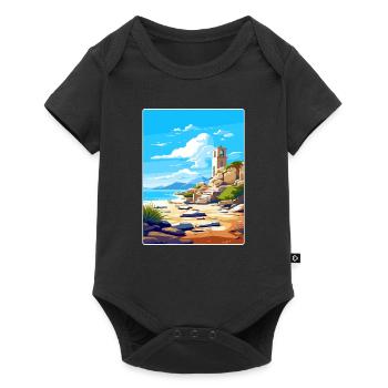Délos Grèce Affiche de voyage Souvenir Carte Postale Peinture - Body à manches courtes Premium Bébé - noir - Devant