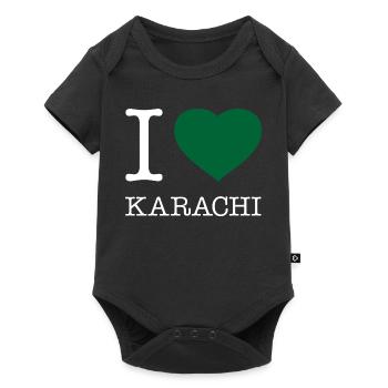 I LOVE KARACHI, Karachi, Pakistan - Baby Premium short-sleeve bodysuit - black - Front