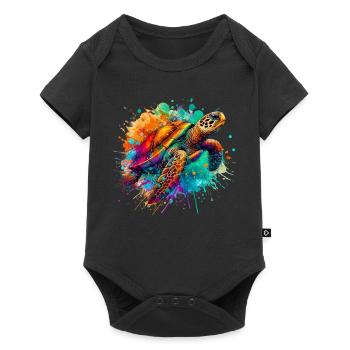 Turtle - Baby Premium short-sleeve bodysuit - black - Front