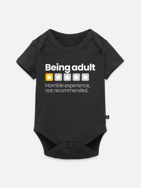Erwachsen sein (dunkel) - Baby Premium Kurzarmbody - Schwarz