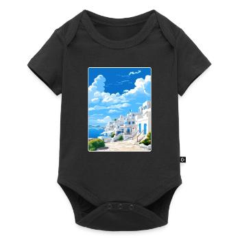 Mykonos Grèce Affiche de voyage Peinture Souvenir WPA - Body à manches courtes Premium Bébé - noir - Devant