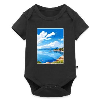 Île de Meganisi Grèce Affiche de voyage Souvenir WPA - Body à manches courtes Premium Bébé - noir - Devant