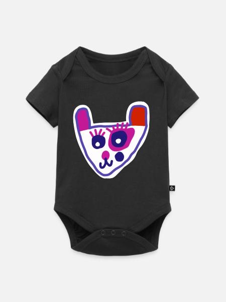 PANDA2 - Baby Premium Kurzarmbody - Schwarz