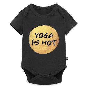 Cercle de Yoga Fan chaud Méditation Or Citation de luxe - Body à manches courtes Premium Bébé - noir - Devant