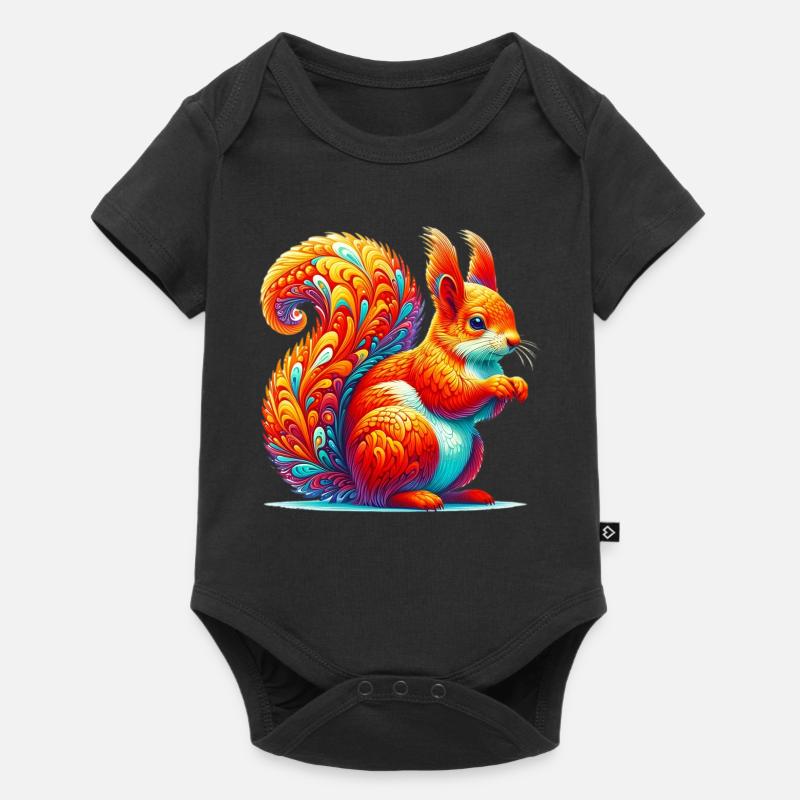 Eichhörnchen - Baby Premium Kurzarmbody - Schwarz