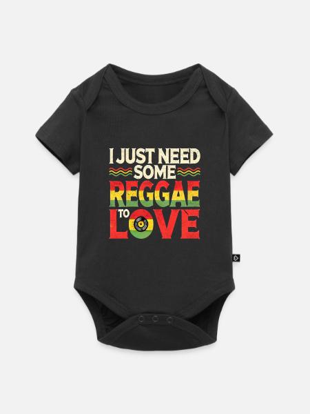 Reggae Jamaika Design - Baby Premium Kurzarmbody - Schwarz