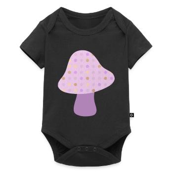 Mushroom Autumn Dots Autumn Woodland Nursery - Baby Premium short-sleeve bodysuit - black - Front