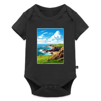 Lands End Cornwall England Travel Poster Souvenir - Baby Premium short-sleeve bodysuit - black - Front