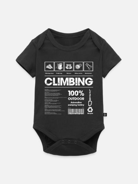 Klettern im Freien - Baby Premium Kurzarmbody - Schwarz
