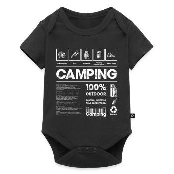 Camping 100% Outdoor Adventure - Baby Premium short-sleeve bodysuit - black - Front
