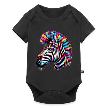 Zebra - Baby Premium Kurzarmbody - Schwarz - Vorne