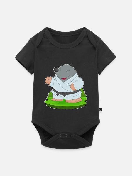 Maulwurf Karate Kampfsport - Baby Premium Kurzarmbody - Schwarz