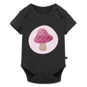 Champignon cercle automne rose fille conte de fées points forêt - Body à manches courtes Premium Bébé - noir - Devant