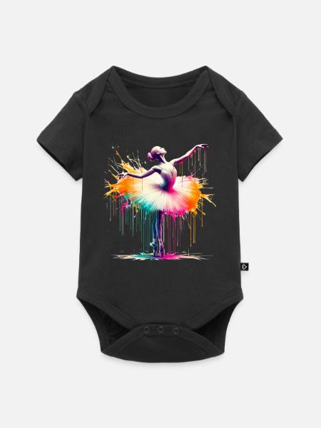 Balletttänzerin mit Tutu - Baby Premium Kurzarmbody - Schwarz