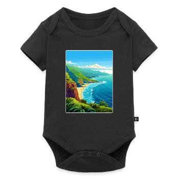 Na Pali Coast Hawaii Voyage Poster Souvenir WPA - Body à manches courtes Premium Bébé - noir - Devant